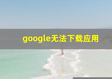 google无法下载应用