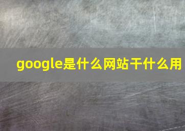 google是什么网站干什么用