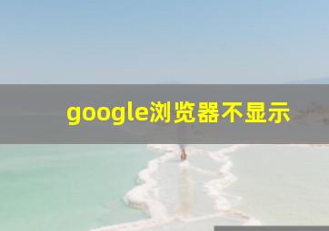 google浏览器不显示