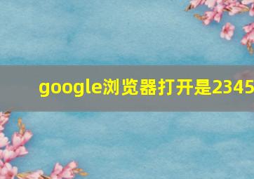 google浏览器打开是2345