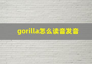 gorilla怎么读音发音