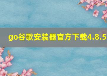 go谷歌安装器官方下载4.8.5