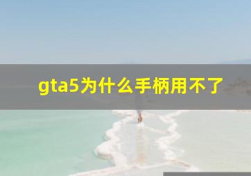 gta5为什么手柄用不了