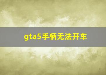 gta5手柄无法开车