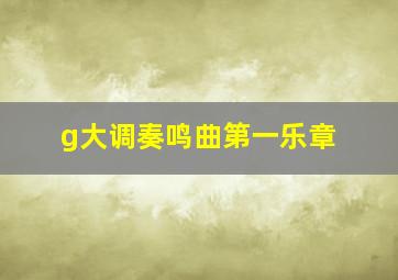 g大调奏鸣曲第一乐章