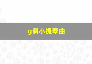 g调小提琴曲