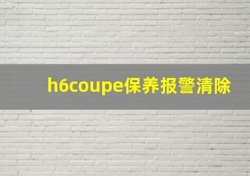 h6coupe保养报警清除