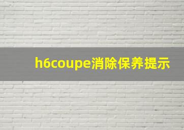 h6coupe消除保养提示