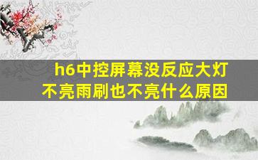 h6中控屏幕没反应大灯不亮雨刷也不亮什么原因