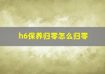 h6保养归零怎么归零