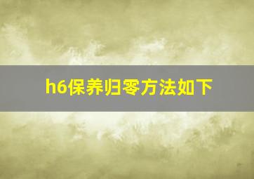 h6保养归零方法如下