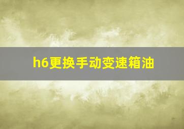 h6更换手动变速箱油