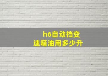 h6自动挡变速箱油用多少升