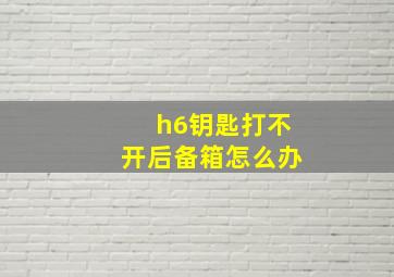 h6钥匙打不开后备箱怎么办