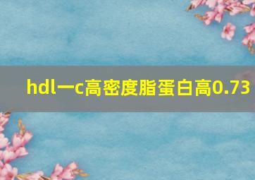 hdl一c高密度脂蛋白高0.73