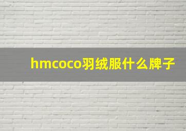 hmcoco羽绒服什么牌子