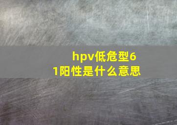 hpv低危型61阳性是什么意思