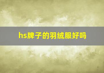 hs牌子的羽绒服好吗