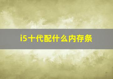 i5十代配什么内存条