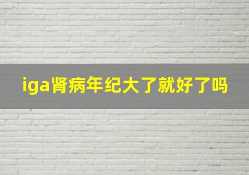 iga肾病年纪大了就好了吗