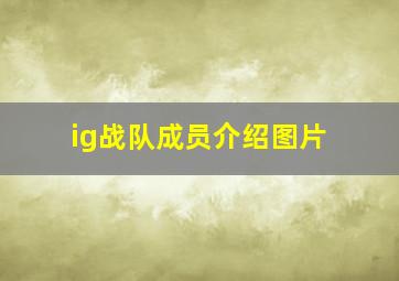 ig战队成员介绍图片