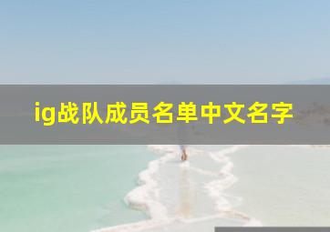 ig战队成员名单中文名字