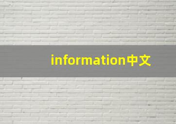 information中文