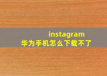 instagram华为手机怎么下载不了