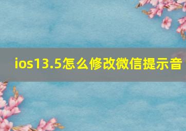 ios13.5怎么修改微信提示音