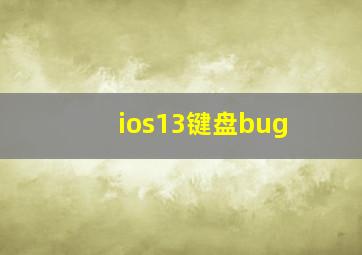 ios13键盘bug