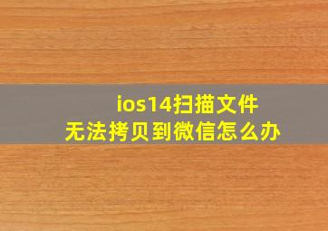 ios14扫描文件无法拷贝到微信怎么办