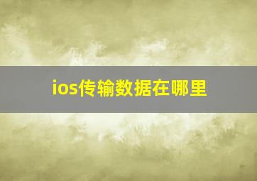 ios传输数据在哪里