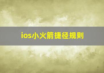 ios小火箭捷径规则