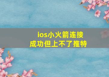 ios小火箭连接成功但上不了推特