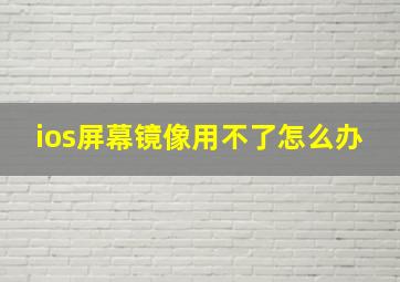 ios屏幕镜像用不了怎么办