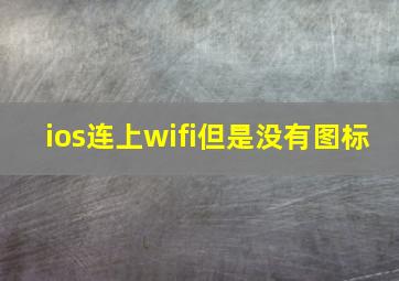 ios连上wifi但是没有图标