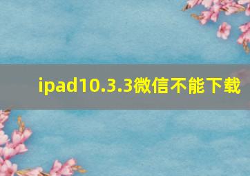 ipad10.3.3微信不能下载