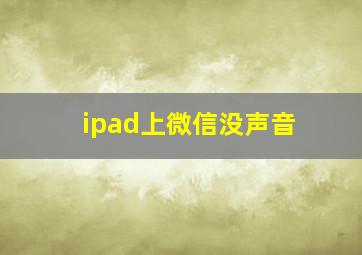 ipad上微信没声音