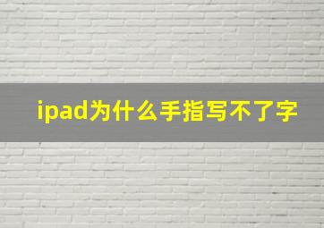 ipad为什么手指写不了字