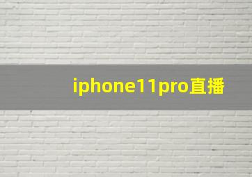 iphone11pro直播