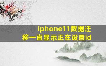 iphone11数据迁移一直显示正在设置id