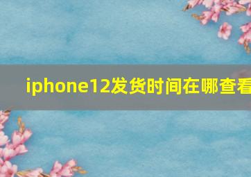 iphone12发货时间在哪查看