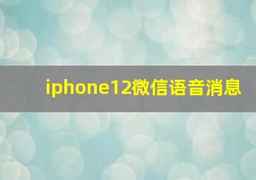 iphone12微信语音消息