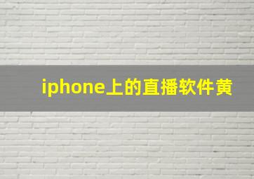 iphone上的直播软件黄