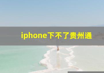 iphone下不了贵州通