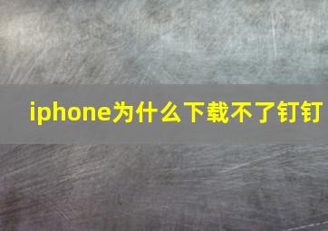 iphone为什么下载不了钉钉