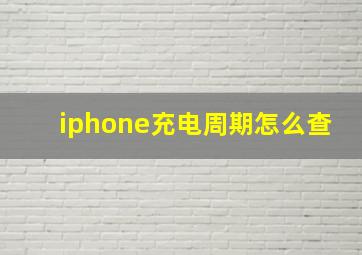 iphone充电周期怎么查