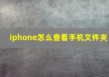 iphone怎么查看手机文件夹