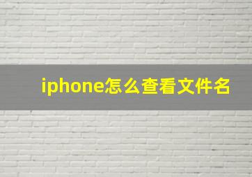 iphone怎么查看文件名