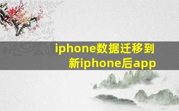 iphone数据迁移到新iphone后app